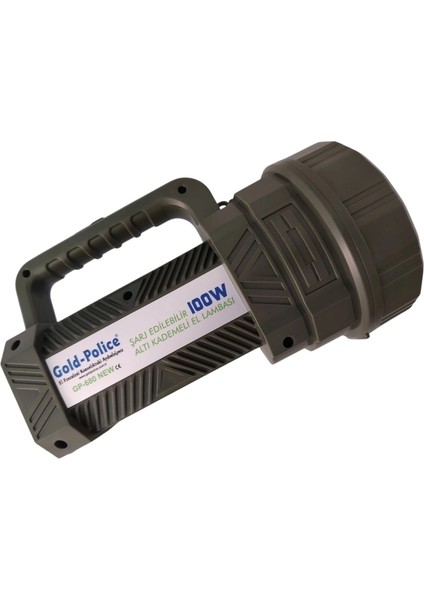 Buğz Gold Police GP-680 Şarjlı El Feneri Projektör 100 Watt fiyatları