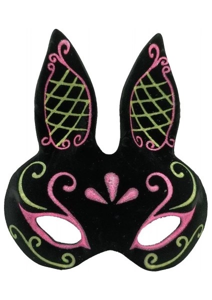 Buğz Siyah Süet Kaplama Tavşan Maskesi
