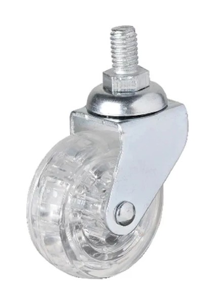 Hts 326 - 50X20 mm Şeffaf Makaralı Vidalı Teker 4 Adet