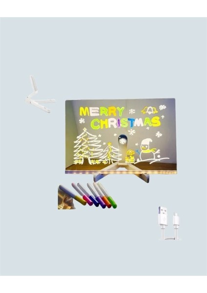 Buğz LED Aydınlatmalı Şeffaf Mesaj Tahtası – 30X20 Cm, Neon Etkili Yazılar Için Tasarlandı fiyatları