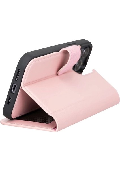 Buğz Apple iPhone 13 Pro Max Uyumlu Deri Cüzdanlı Kılıf Nu2 Pembe modelleri