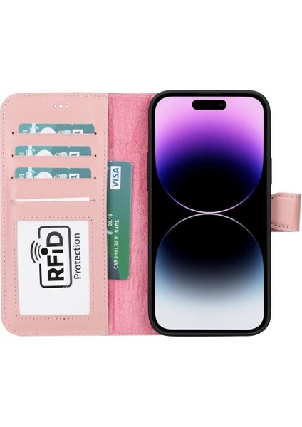 Buğz Apple iPhone 15 Plus Uyumlu Deri Cüzdanlı Kılıf Mwwn Nu2 Pembe fiyatları
