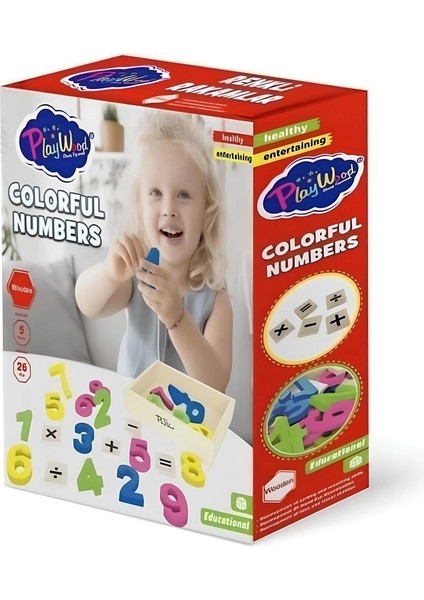 Buğz Kutuda 26 Parça Ahşap Kasalı Renkli Rakamlar fiyatları