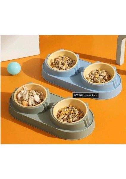 Buğz Mikopet Çift Bölmeli Mama ve Su Kabı