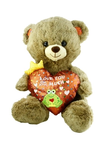 Buğz PJH2323 Peluş 30CM I Love You Kalpli Ayı -Vrd