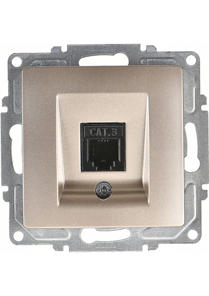 Buğz Visage Ambiance Metalik Bej Nüm Tel Prizi Cat3 Çerçevesiz - Priz ve Anahtar Için Uyumlu Çerçeve