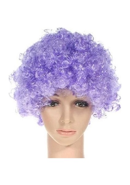 Buğz Mor Renkli Kıvırcık Peruk