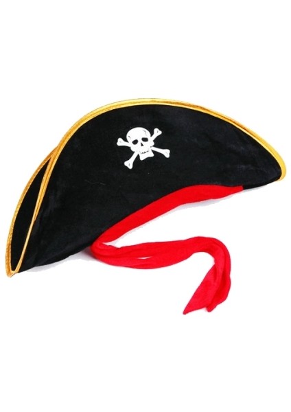 Buğz Yetişkin Boy Kadife Jack Sparrow Denizci Kaptan Jack Korsan Şapkası 50X20 cm fiyatları