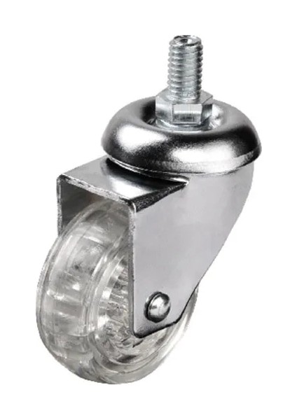 Buğz 302 - 50X20 mm Şeffaf Makaralı Vidalı Teker