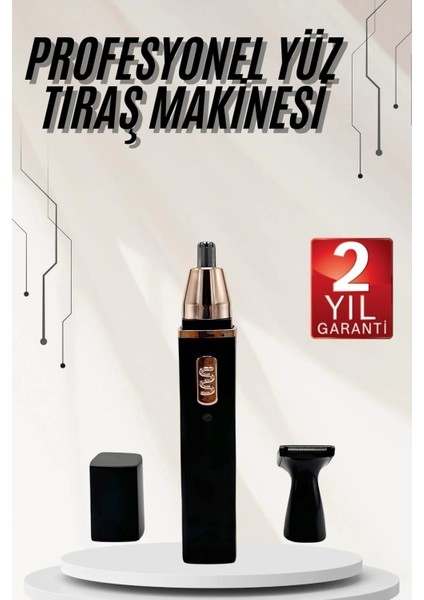 Buğz Kulak Burun Tıraş Makinesi Taşınabilir Şarjlı 3 Başlıklı Uzun Ömürlü