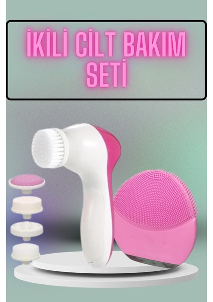 Buğz Ikili Cilt Bakım Seti 5 Başlıklı Yüz Temizleme ve Masaj Aleti Canlandırıcı ve Onarıcı