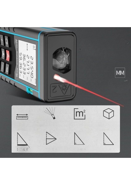 Buğz Profesyonel 40 Metre Dijital Lazer Metre Ölçer LCD Ekran, Su Terazili, Alan Hacim, Pisagor Hesaplama ve 20 Kayıt Hafızası fırsatları