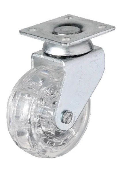 Buğz 325 - 50X20 mm Şeffaf Makaralı Tablalı Teker 4 Adet