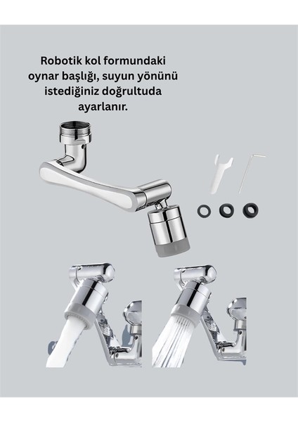 Buğz Çift Su Akış Modlu Musluk Başlığı – 360° + 720° Tam Dönebilen 3 Kollu Yapı fırsatları