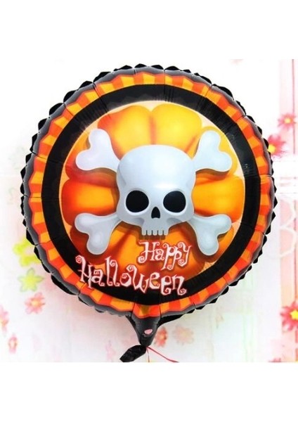 Buğz Halloween Iskelet Kuru Kafa Folyo Balon 18 Inç