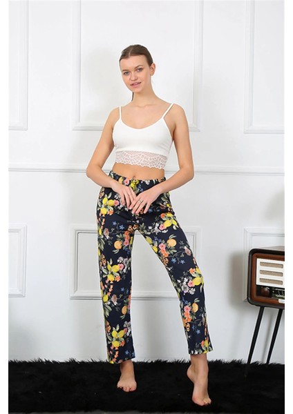 Kadın Pamuklu Alt Pijama Lacivert