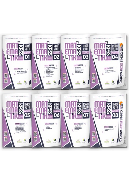 2026 KPSS Önlisans MATEMATİK Kara Kutu 8li Fasikül SETİ ÖSYM Çıkmış Soru Bankası Çözümlü Modül PAKET