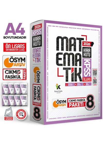 2026 KPSS Önlisans MATEMATİK Kara Kutu 8li Fasikül SETİ ÖSYM Çıkmış Soru Bankası Çözümlü Modül PAKET fiyatları