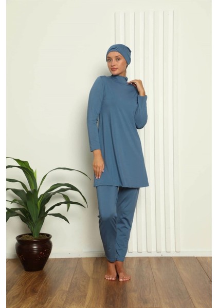 Tam Tesettür Likralı Mayo Indigo fiyatları