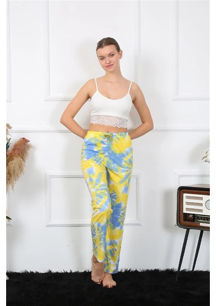 Kadın Pamuklu Alt Pijama Sarı