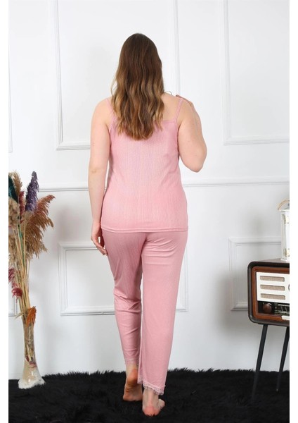 Kadın Büyük Beden Pudra Ip Askılı Pijama Takım indirimleri