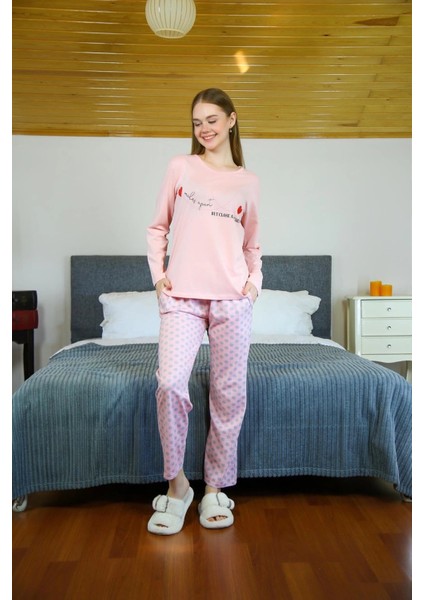 Kadın Penye Uzun Kol Pijama Takım Somon fırsatları