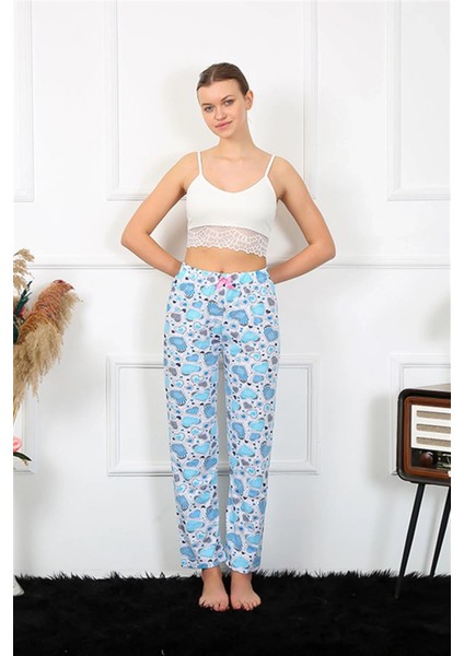 Kadın Pamuklu Alt Pijama Mavi fırsatları