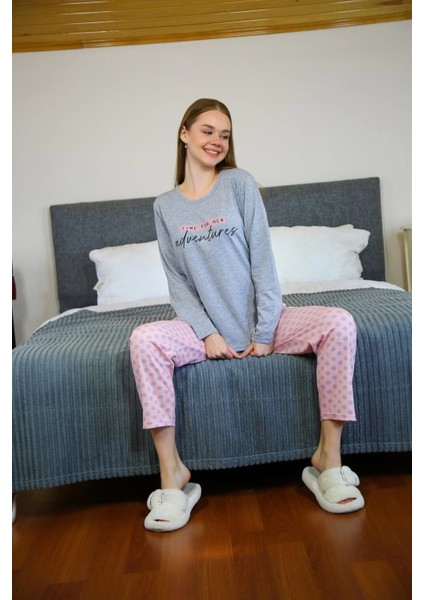 Kadın Penye Uzun Kol Pijama Takım modelleri