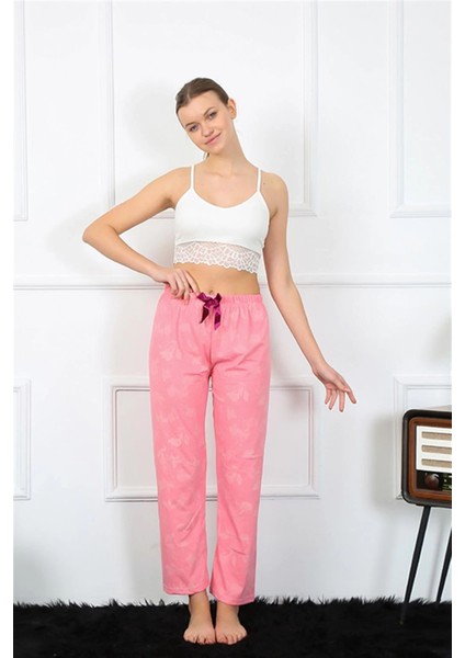 Kadın Pamuklu Alt Pijama Pembe