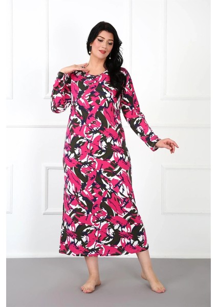 Büyük Beden Anne Gecelik Fuşya