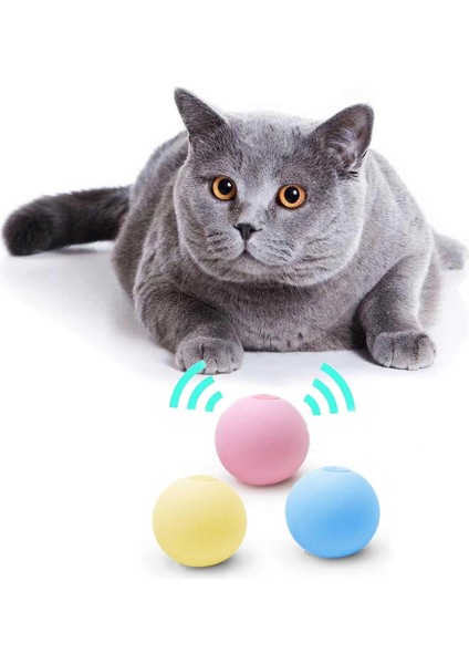 Sesli ve Akıllı Kedi Oyuncak Topu - 50 Mm, Hayvan Sesli, Eğlenceli Kedi Oyuncağı