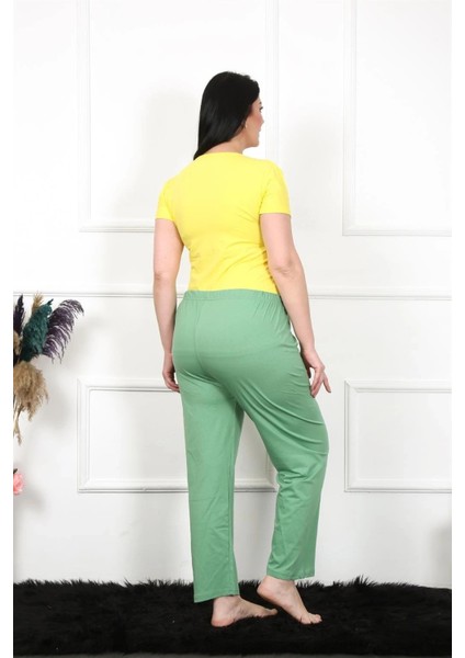 Kadın Pamuklu Büyük Beden Alt Pijama Yeşil fırsatları