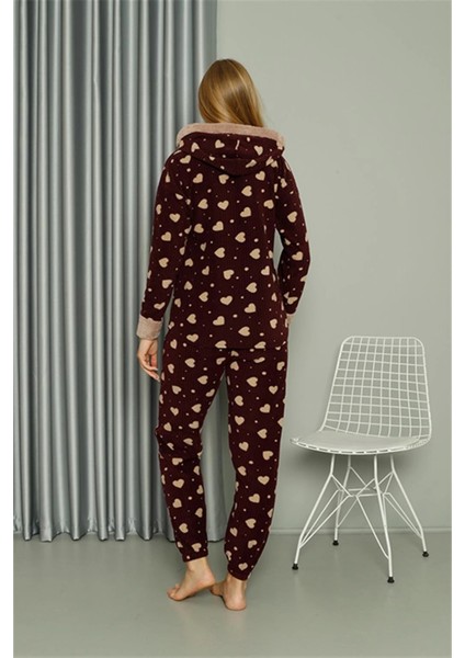 Polar Kadın Kapşonlu Pijama Takımı Bordo indirimleri