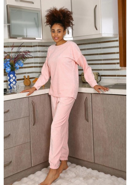 Kadın Kadife Pijama Takım Pembe fırsatları