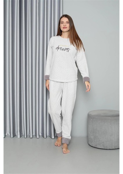 Polar Kadın Pijama Takımı Ekru