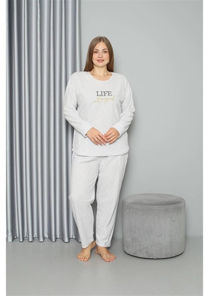 Welsoft Polar Kadın Büyük Beden Pijama Takımı Ekru fiyatları