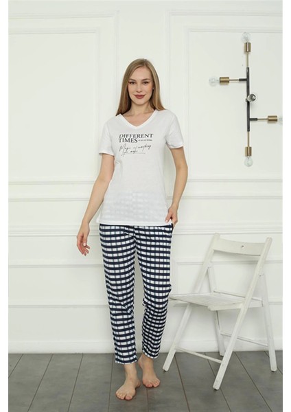 Kadın Penye Pijama Takım Beyaz modelleri