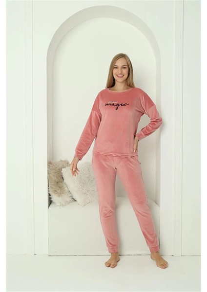 Kadın Kadife Pembe Pijama Takım fiyatları