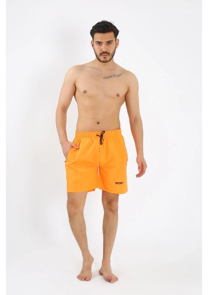 Erkek Turuncu Deniz Şortu