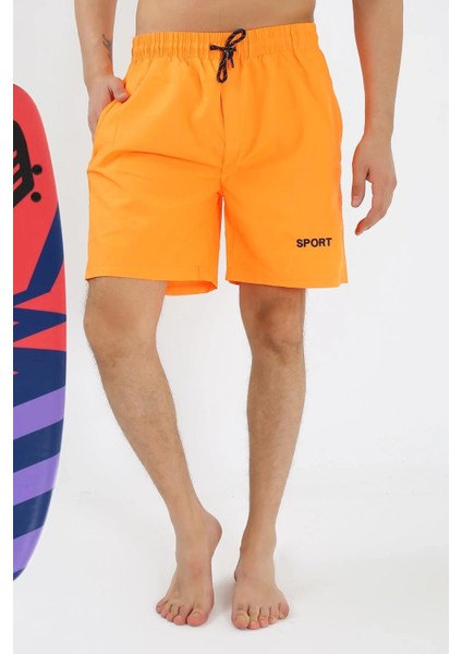 Erkek Turuncu Deniz Şortu modelleri
