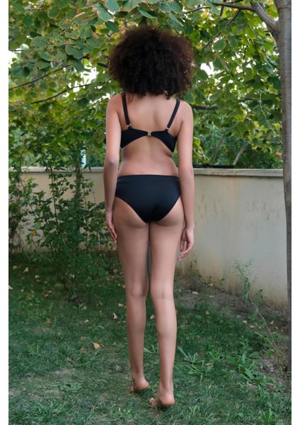 Kadın Içi Boş Fiyonklu Kaplı Siyah Alt Üst Bikini Takım modelleri
