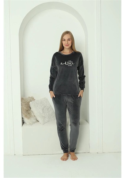 Kadın Kadife Füme Pijama Takım modelleri