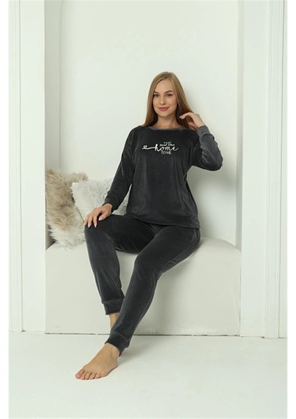 Kadın Kadife Füme Pijama Takım fırsatları