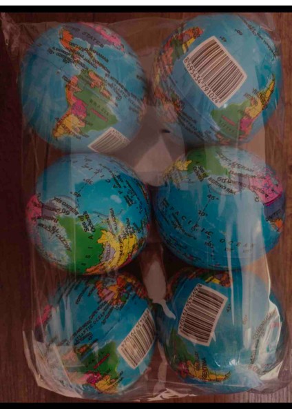 Stres Topu Dünya Büyük 10CM- Sünger Top 1 Adet