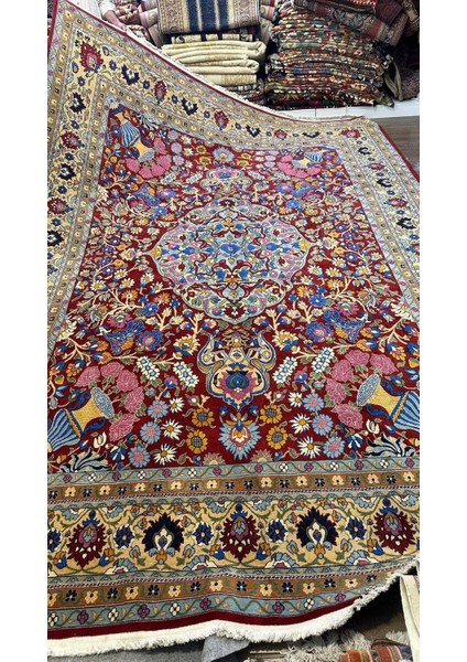 El Dokuma Duruder Hereke Halısı Özel Dokuma Rengarenk Muazzam Bir Eser Ebat 430X300