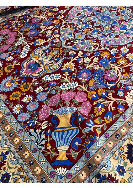 El Dokuma Duruder Hereke Halısı Özel Dokuma Rengarenk Muazzam Bir Eser Ebat 430X300 modelleri