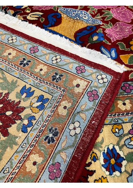 El Dokuma Duruder Hereke Halısı Özel Dokuma Rengarenk Muazzam Bir Eser Ebat 430X300 fırsatları