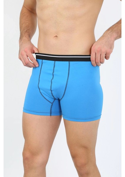 Erkek Pamuk Likralı Boxer Mavi modelleri