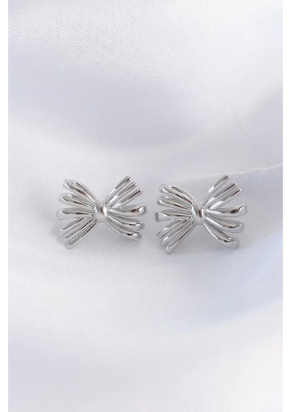 Pirinç Gümüş Renk Fiyonk Küpe