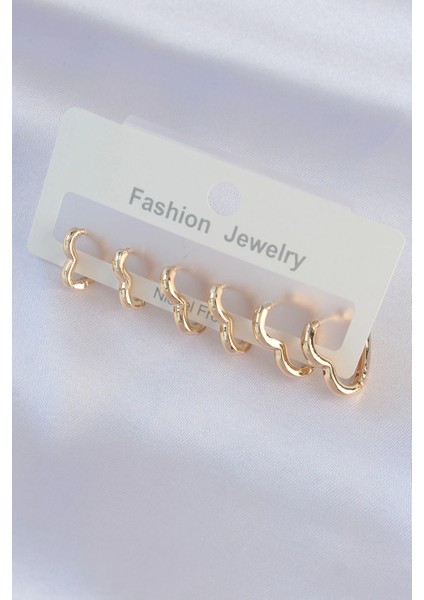 Pirinç Gold Renk Kalp Model Küpe Seti fiyatları